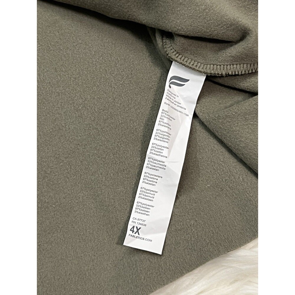 Fabletics Cozy Cropped Fleece Hoodie Women’s 4X Utility Green Athleisure Yoga - Picture 5 of 9